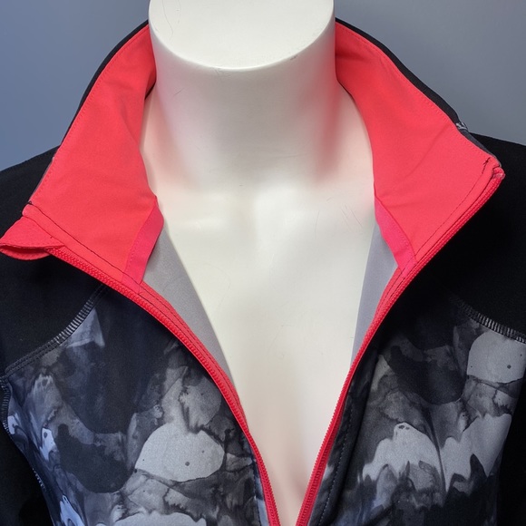 4/$20 Black and grey zippered jacket out hot pink accents - Picture 4 of 8